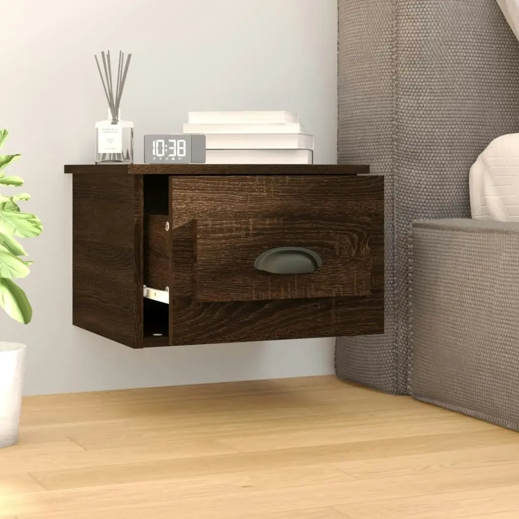 Wall-mounted Bedside Cabinets 2 pcs Brown Oak 41.5x36x28cm 816391