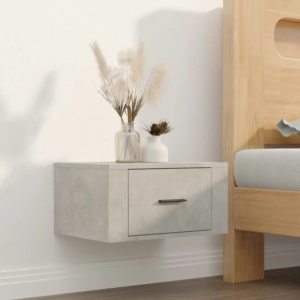 Wall-mounted Bedside Cabinets 2 pcs Concrete Grey 50x36x25 cm 816849