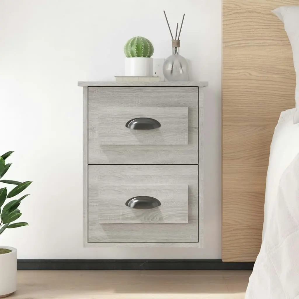 Wall-mounted Bedside Cabinets 2 pcs Grey Sonoma 41.5x36x53cm 816405