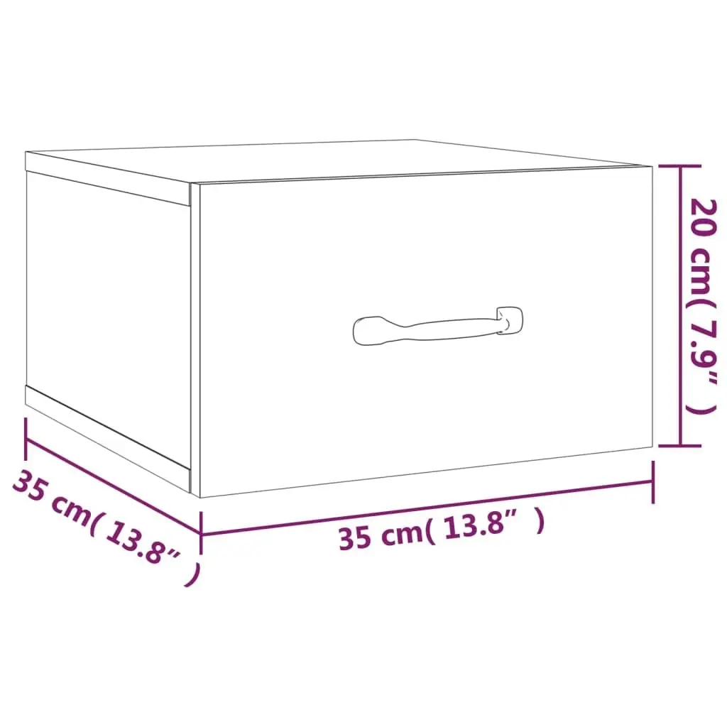 Wall-mounted Bedside Cabinets 2 pcs High Gloss White 35x35x20 cm 812865