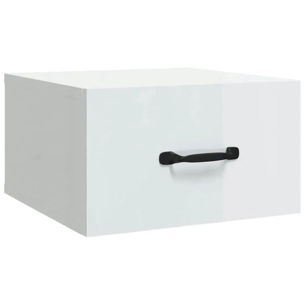 Wall-mounted Bedside Cabinets 2 pcs High Gloss White 35x35x20 cm 812865