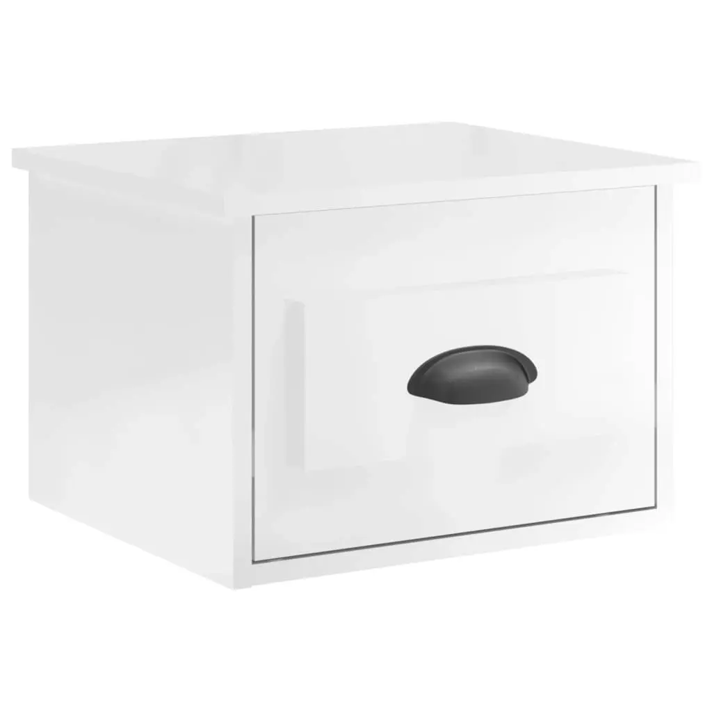 Wall-mounted Bedside Cabinets 2 pcs High Gloss White 41.5x36x28cm 816381