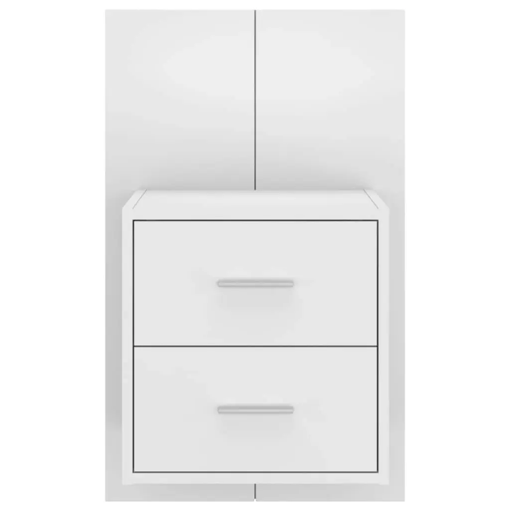 Wall-mounted Bedside Cabinets 2 pcs High Gloss White 811002