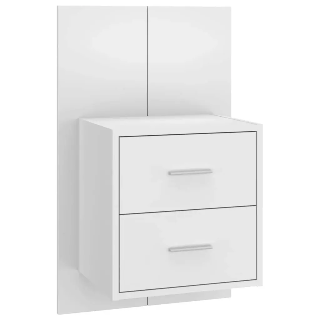 Wall-mounted Bedside Cabinets 2 pcs High Gloss White 811002