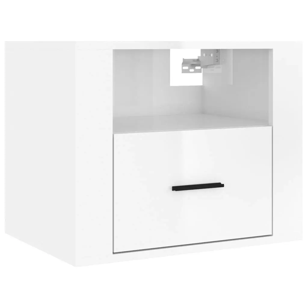 Wall-mounted Bedside Cabinets 2 pcs High Gloss White 50x36x40cm 816885