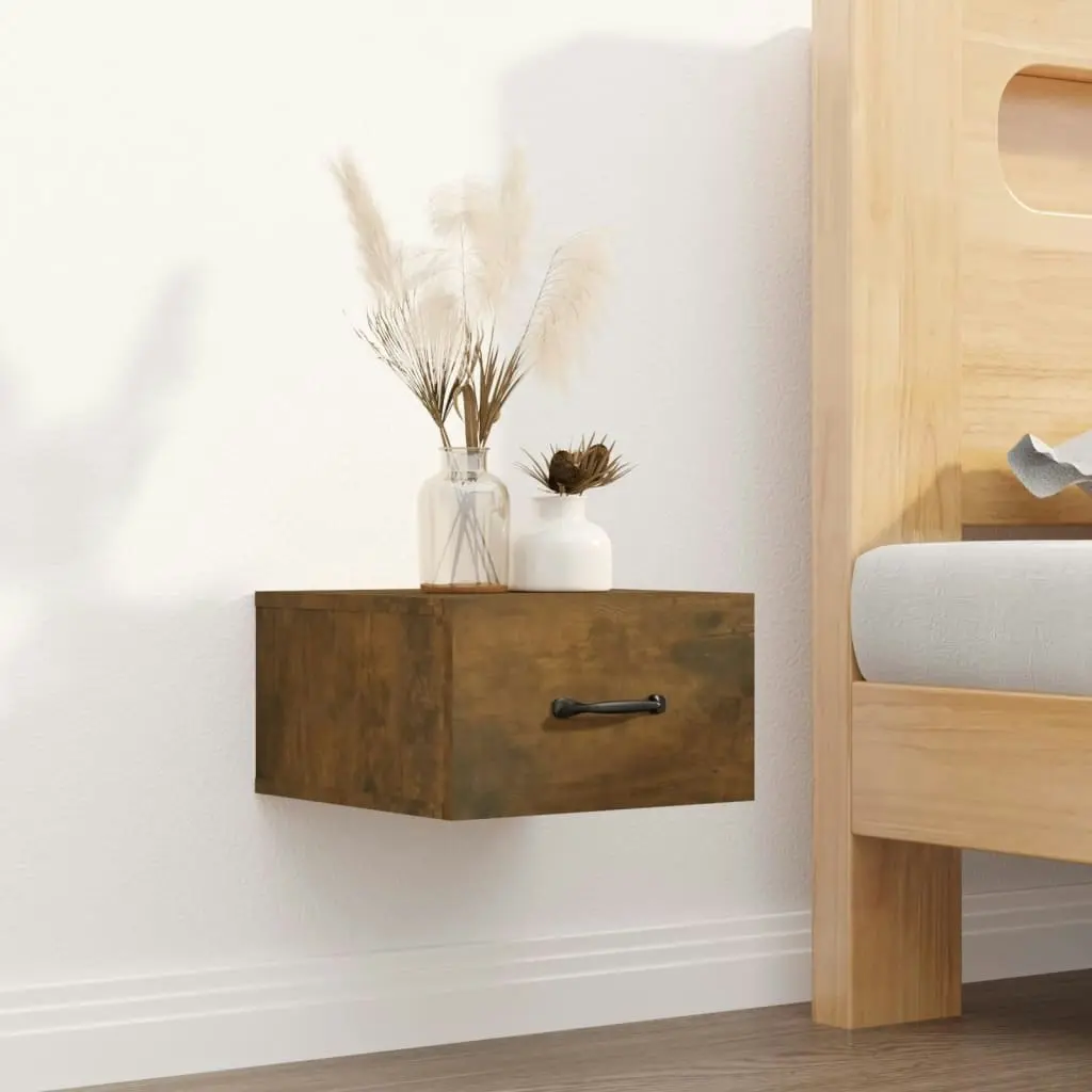 Wall-mounted Bedside Cabinets 2 pcs Smoked Oak 35x35x20 cm 817580