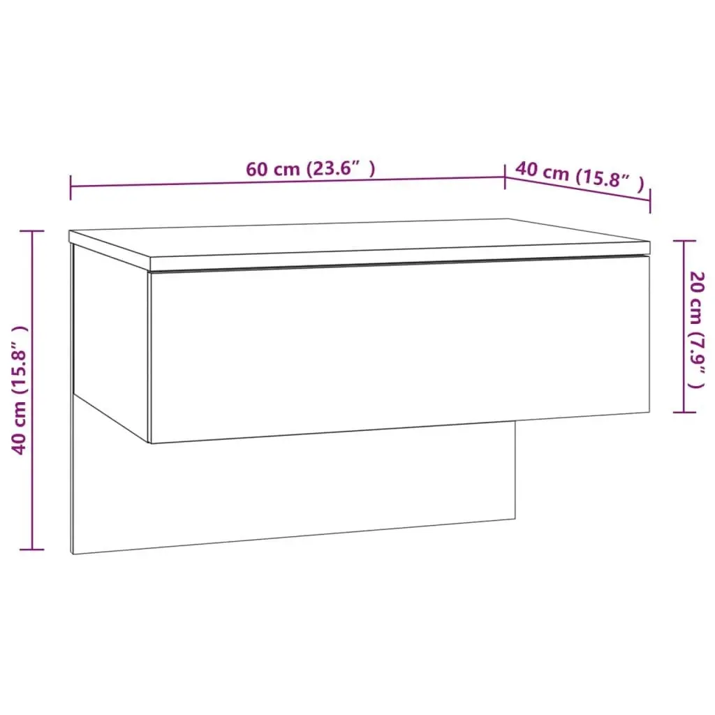 Wall-mounted Bedside Cabinets 2 pcs Smoked Oak 816941