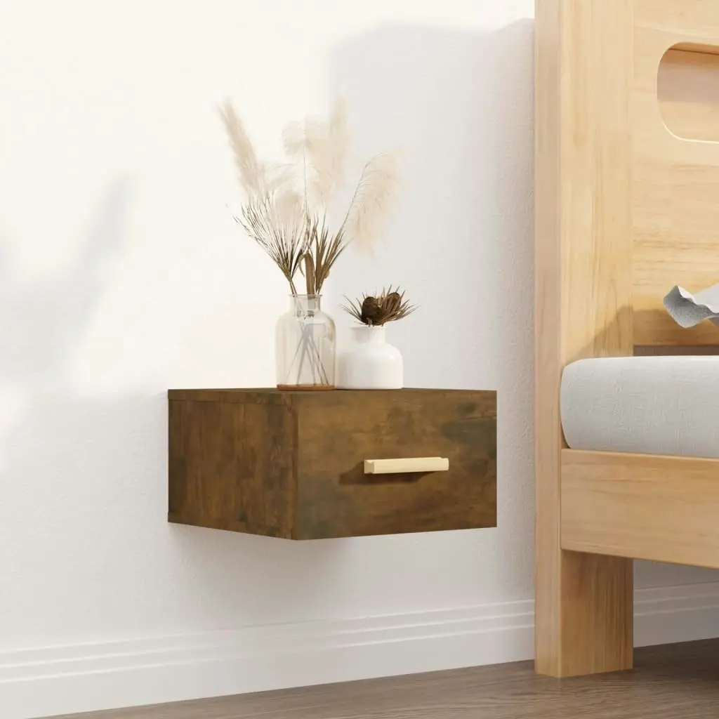 Wall-mounted Bedside Cabinets 2 pcs Smoked Oak 35x35x20 cm 817574