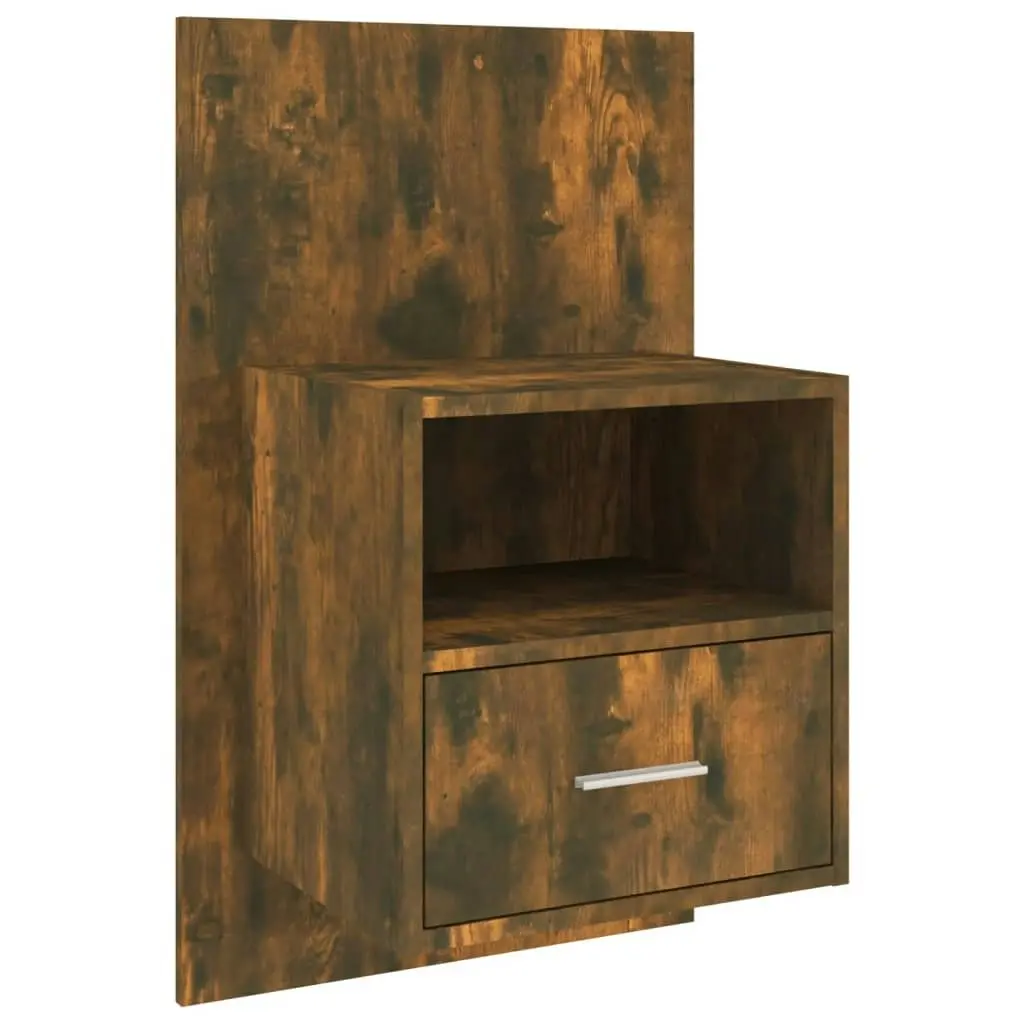 Wall-mounted Bedside Cabinets 2 pcs Smoked Oak 816965