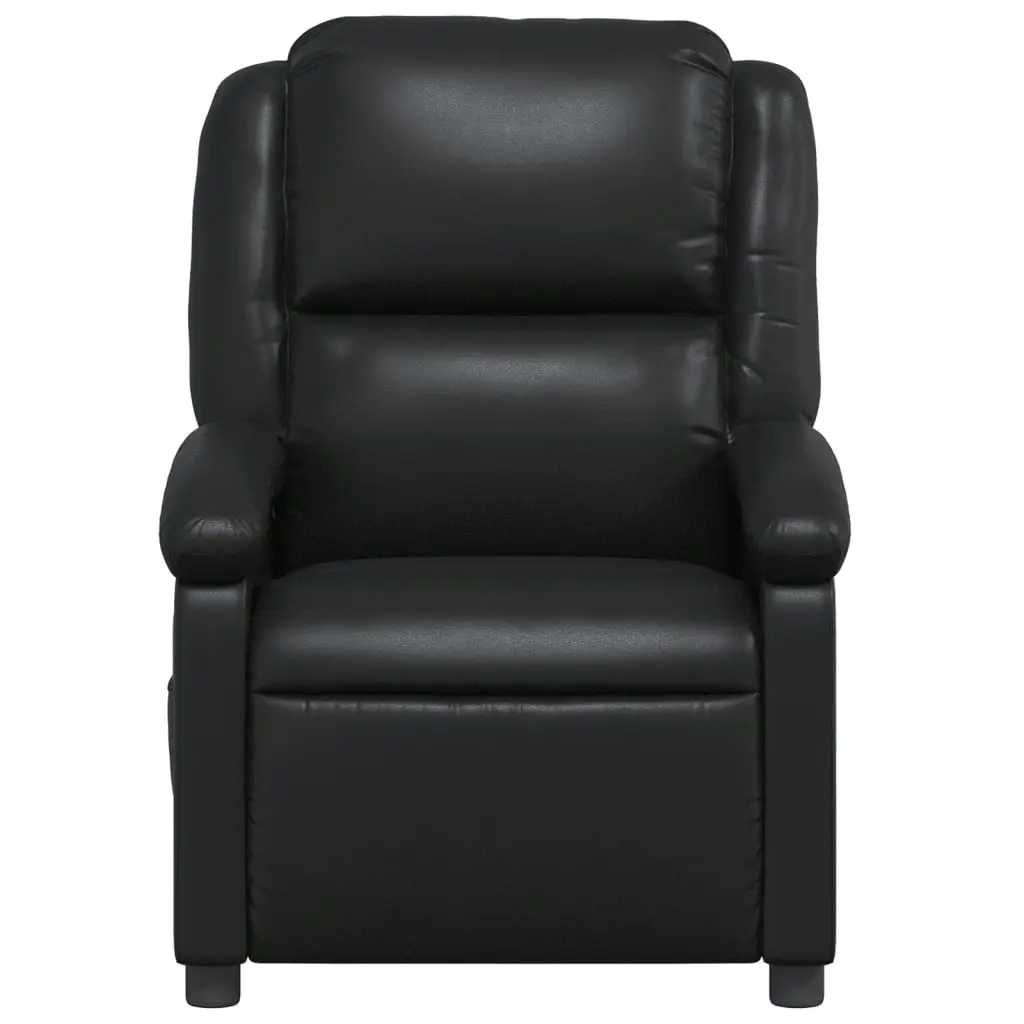 Massage Recliner Chair Black Faux Leather 371782