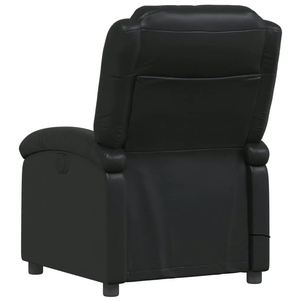 Massage Recliner Chair Black Faux Leather 371782