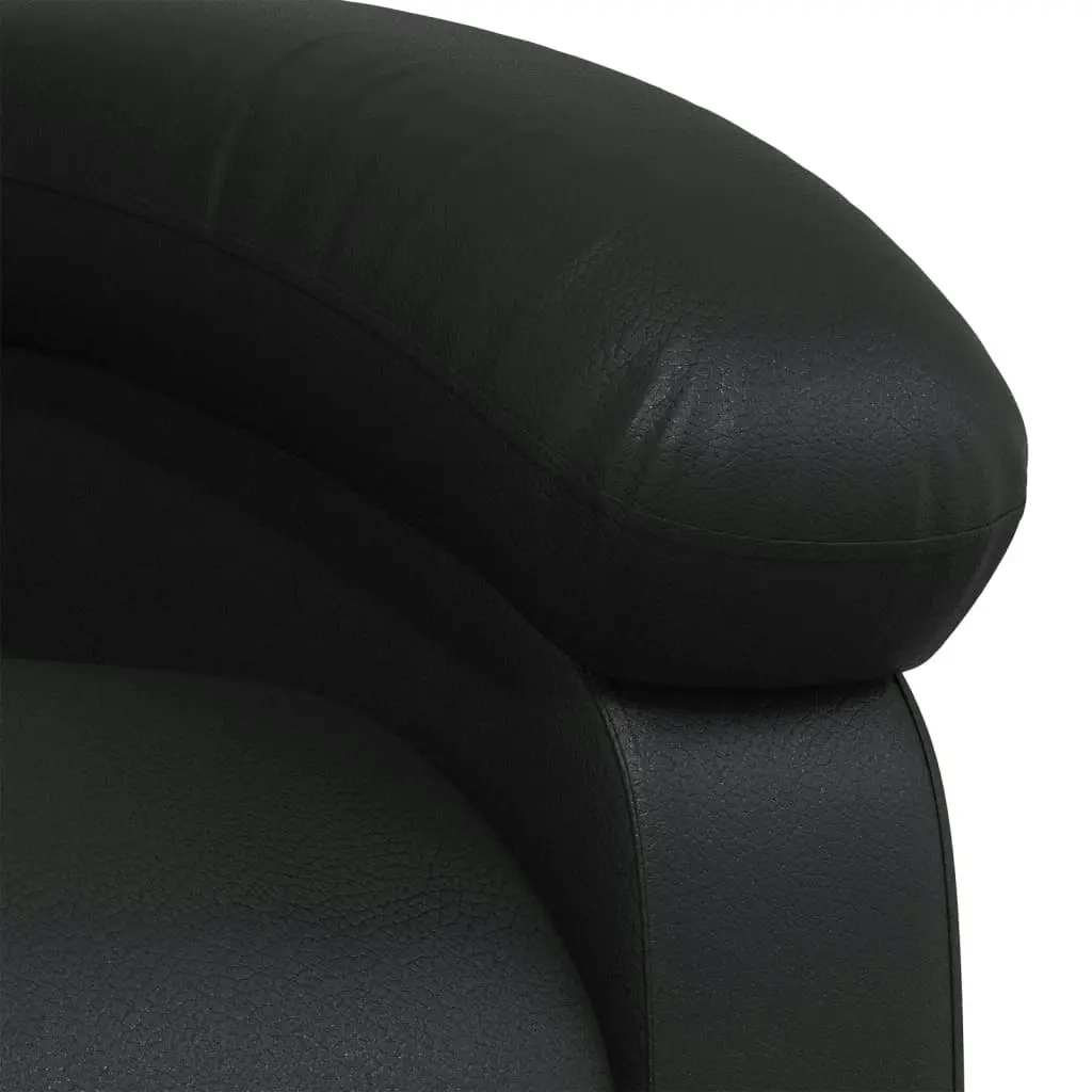 Massage Recliner Chair Black Faux Leather 371782