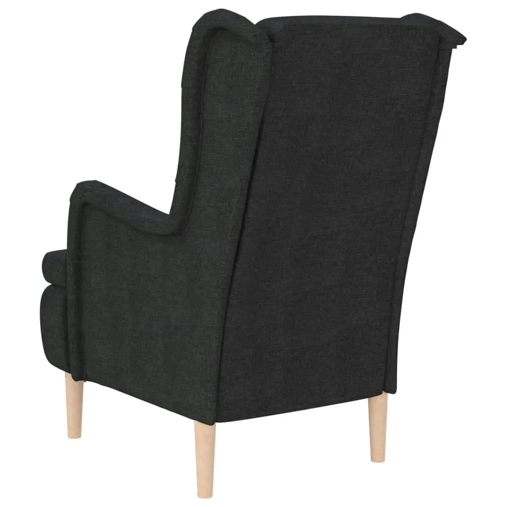 Armchair with Solid Rubber Wood Feet Black Fabric 329386