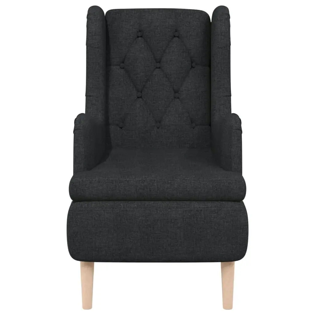 Armchair with Solid Rubber Wood Feet Black Fabric 329386