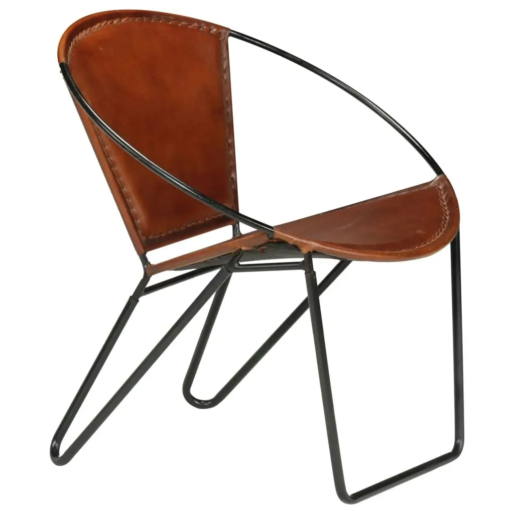 Chair Brown Real Leather 246367