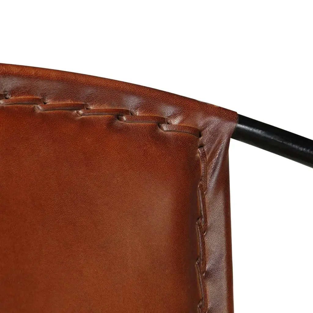 Chair Brown Real Leather 246367