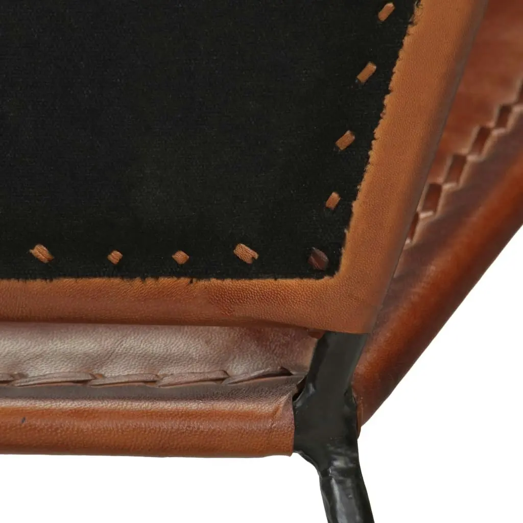 Chair Brown Real Leather 246367