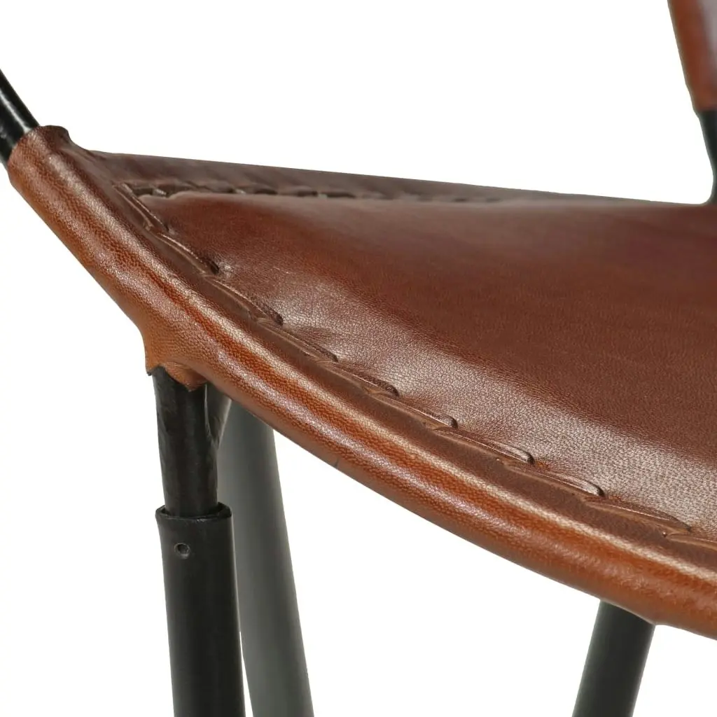 Chair Brown Real Leather 246367