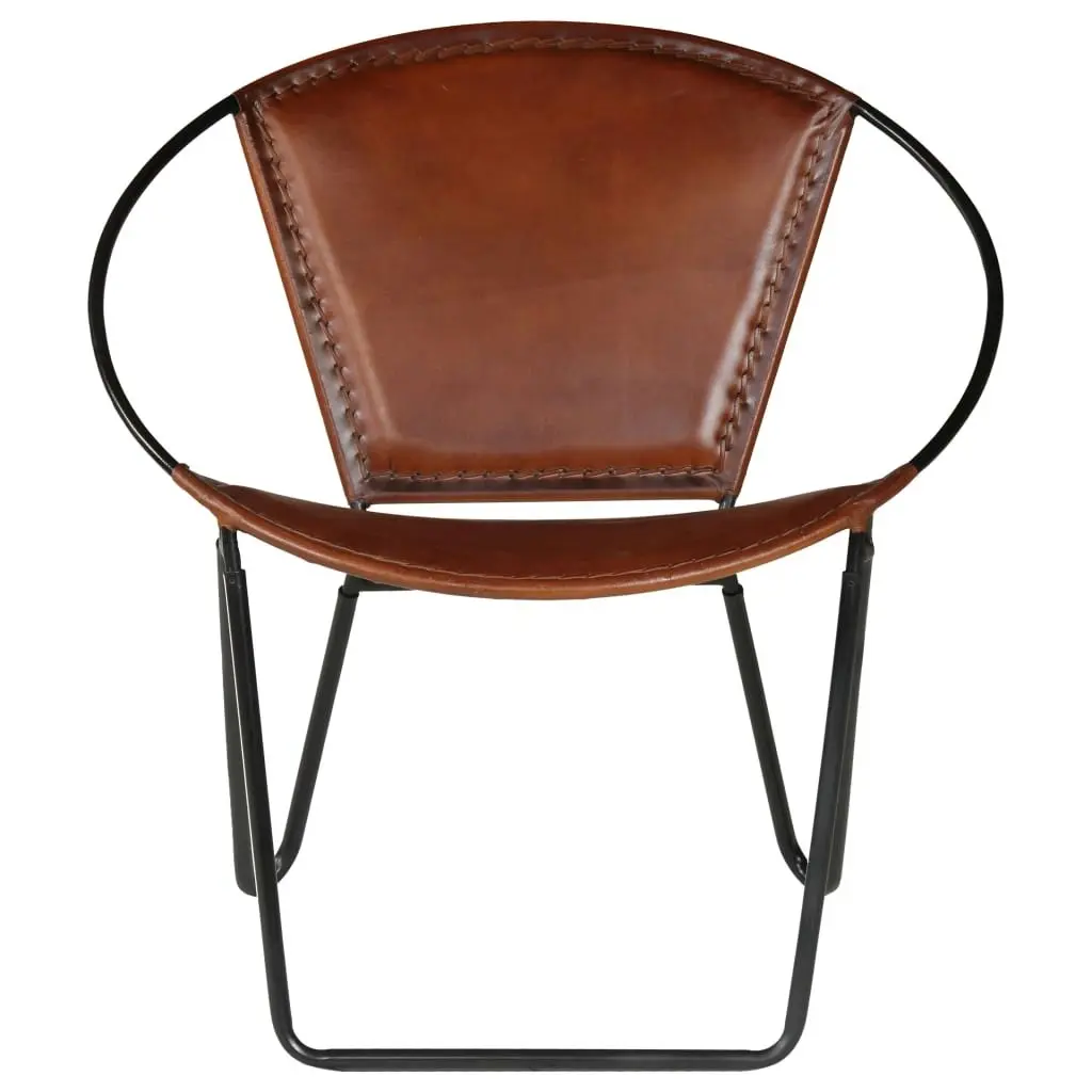 Chair Brown Real Leather 246367