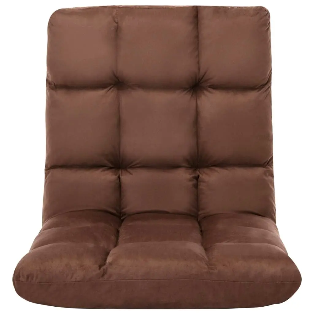 Folding Floor Chair Brown Microfibre 325252