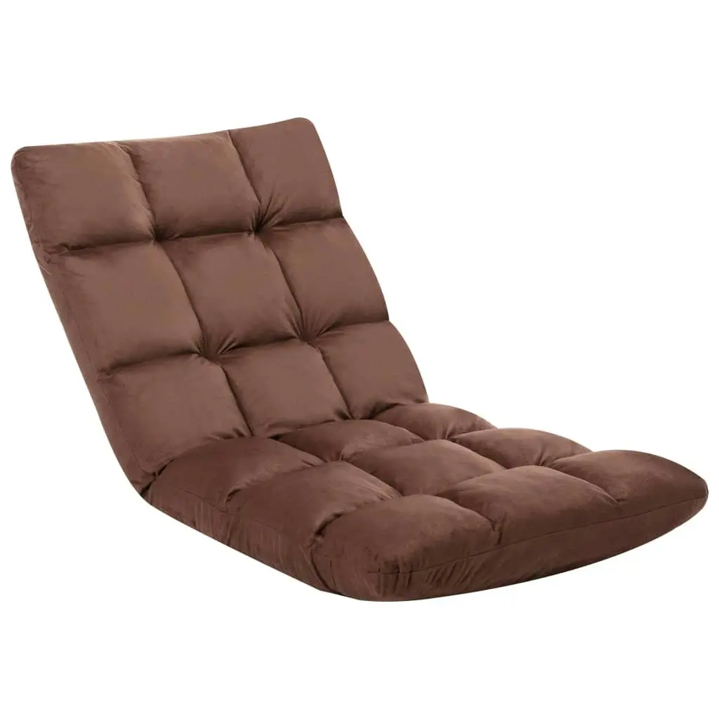 Folding Floor Chair Brown Microfibre 325252