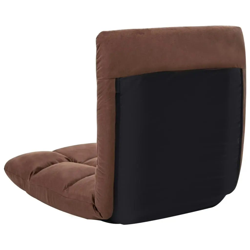 Folding Floor Chair Brown Microfibre 325252