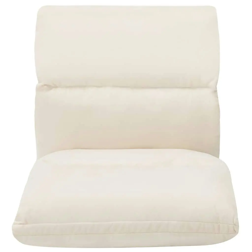 Folding Floor Chair Cream Microfibre 325263