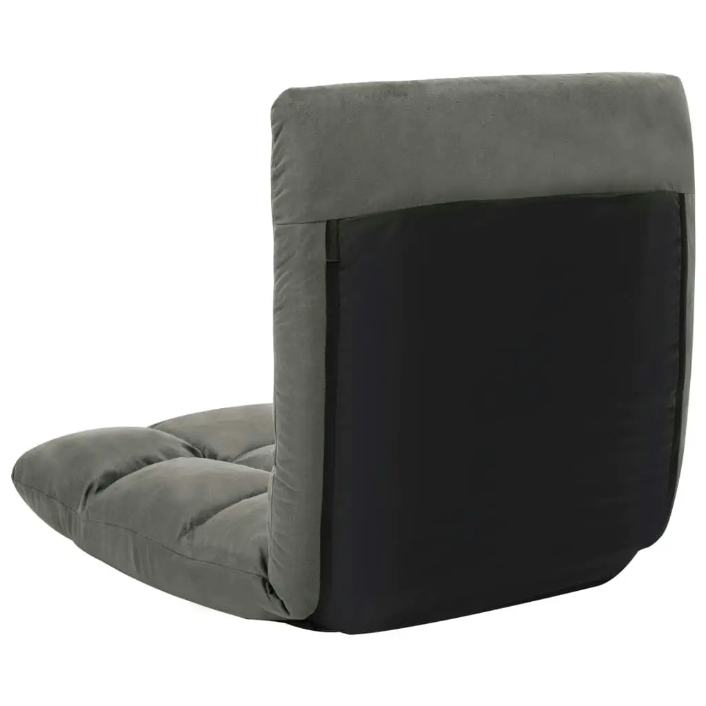 Folding Floor Chair Dark Grey Microfibre 325255