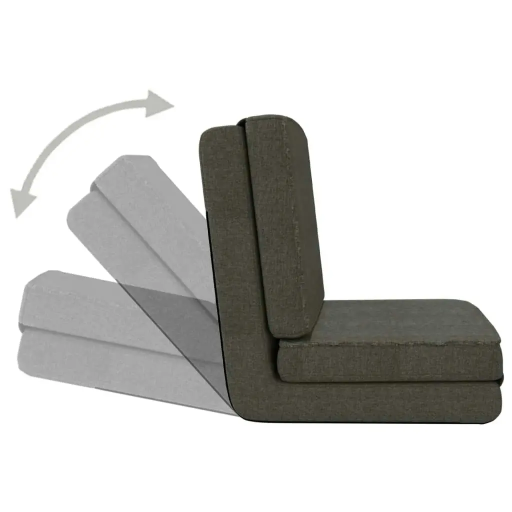 Folding Floor Chair Dark Grey Fabric 336550