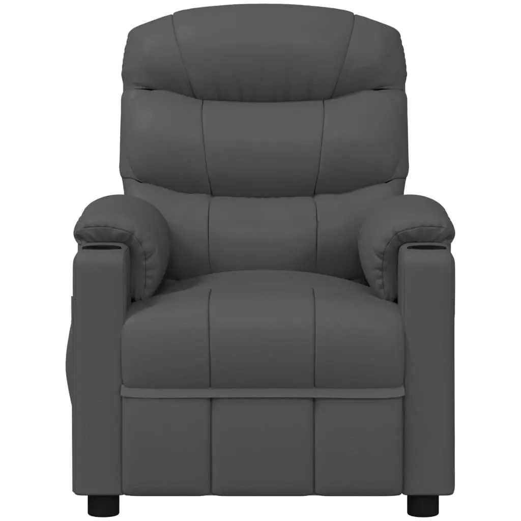 Massage Chair Grey Faux Leather 348066