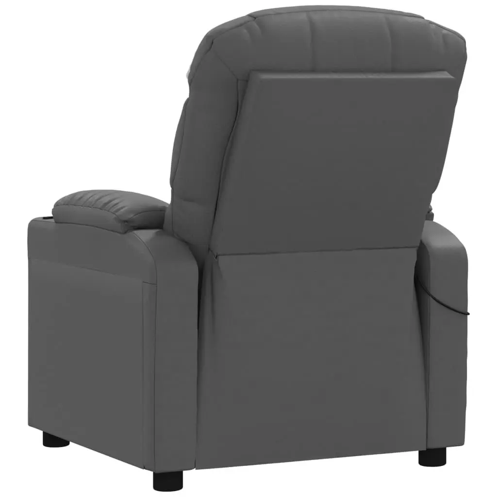 Massage Chair Grey Faux Leather 348066