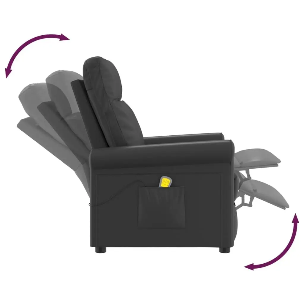 Massage Chair Black Faux Leather 348040