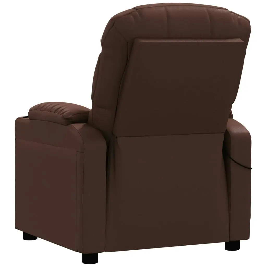 Massage Chair Brown Faux Leather 348065