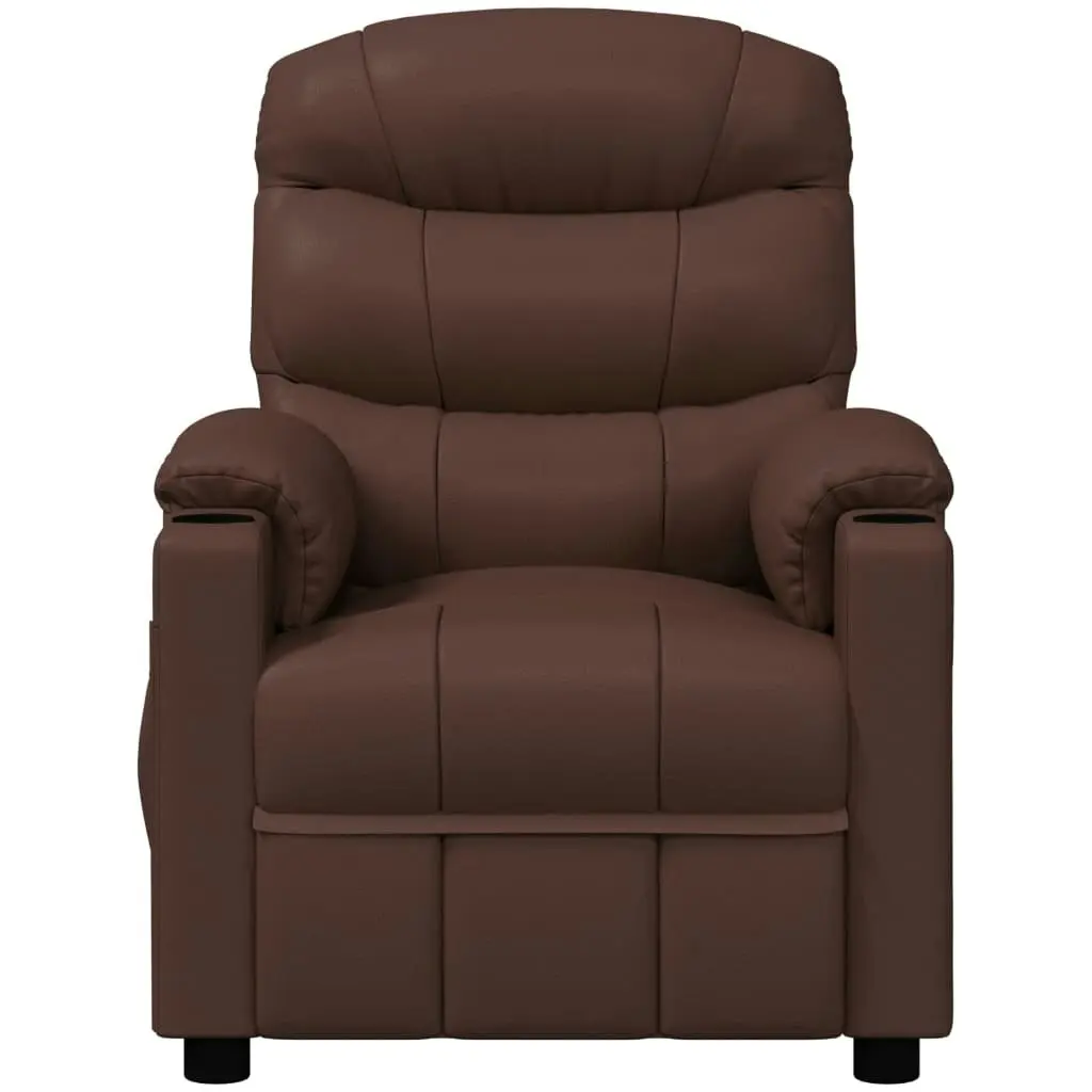 Massage Chair Brown Faux Leather 348065