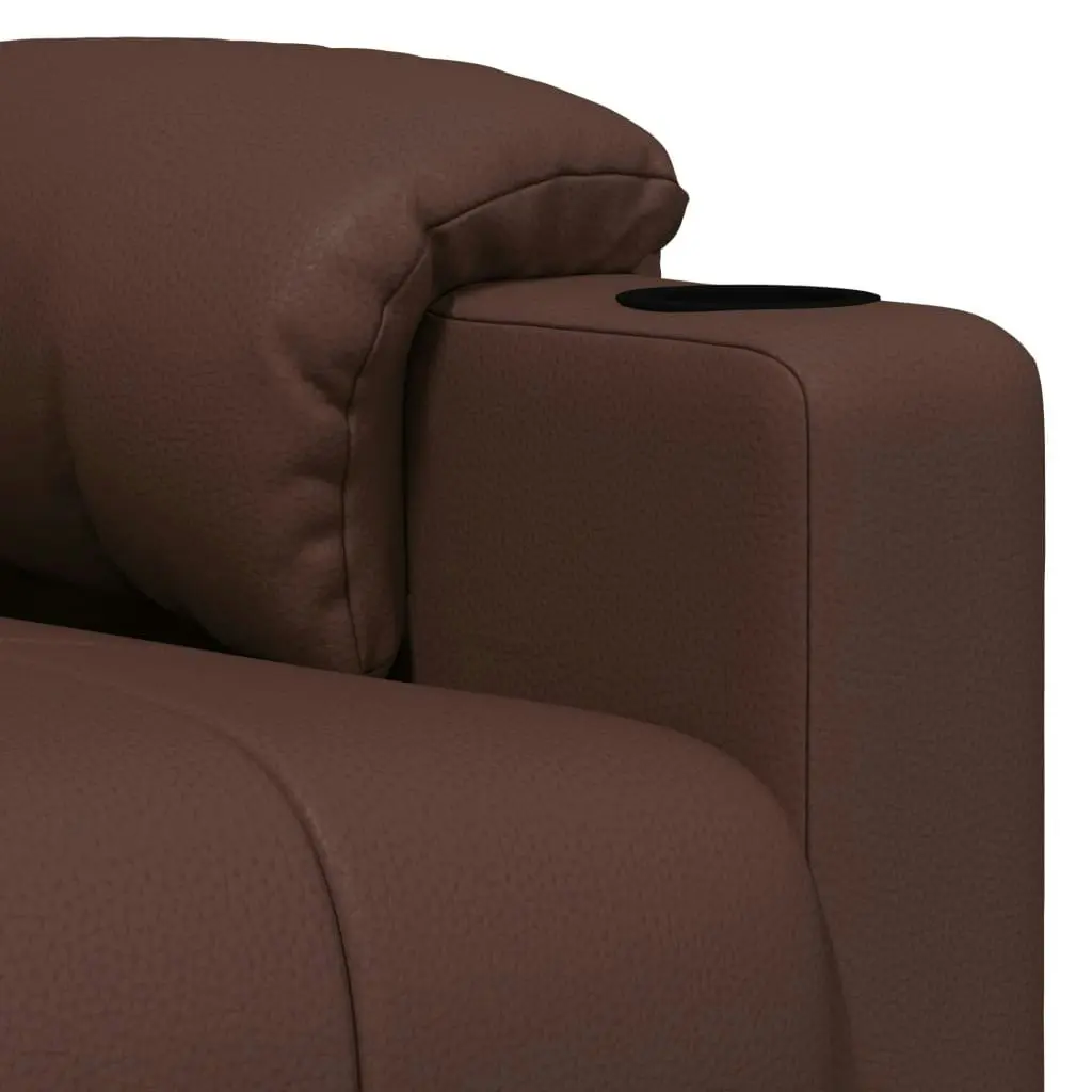 Massage Chair Brown Faux Leather 348065