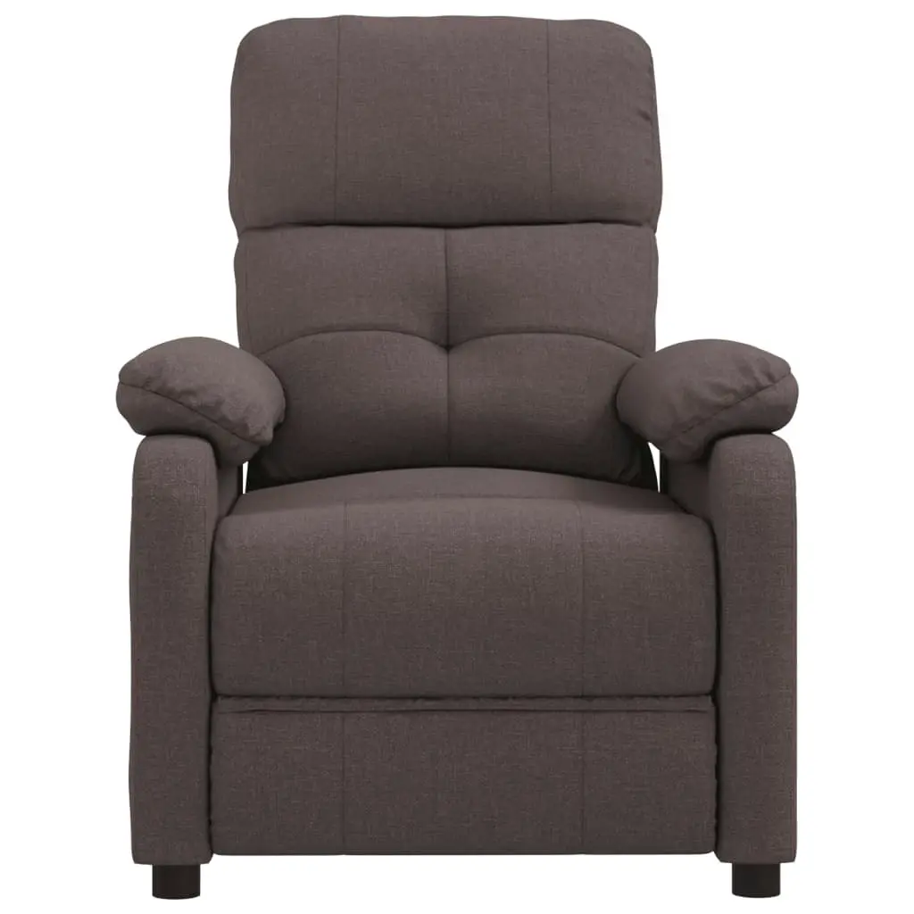 Massage Chair Dark Brown Fabric 348292