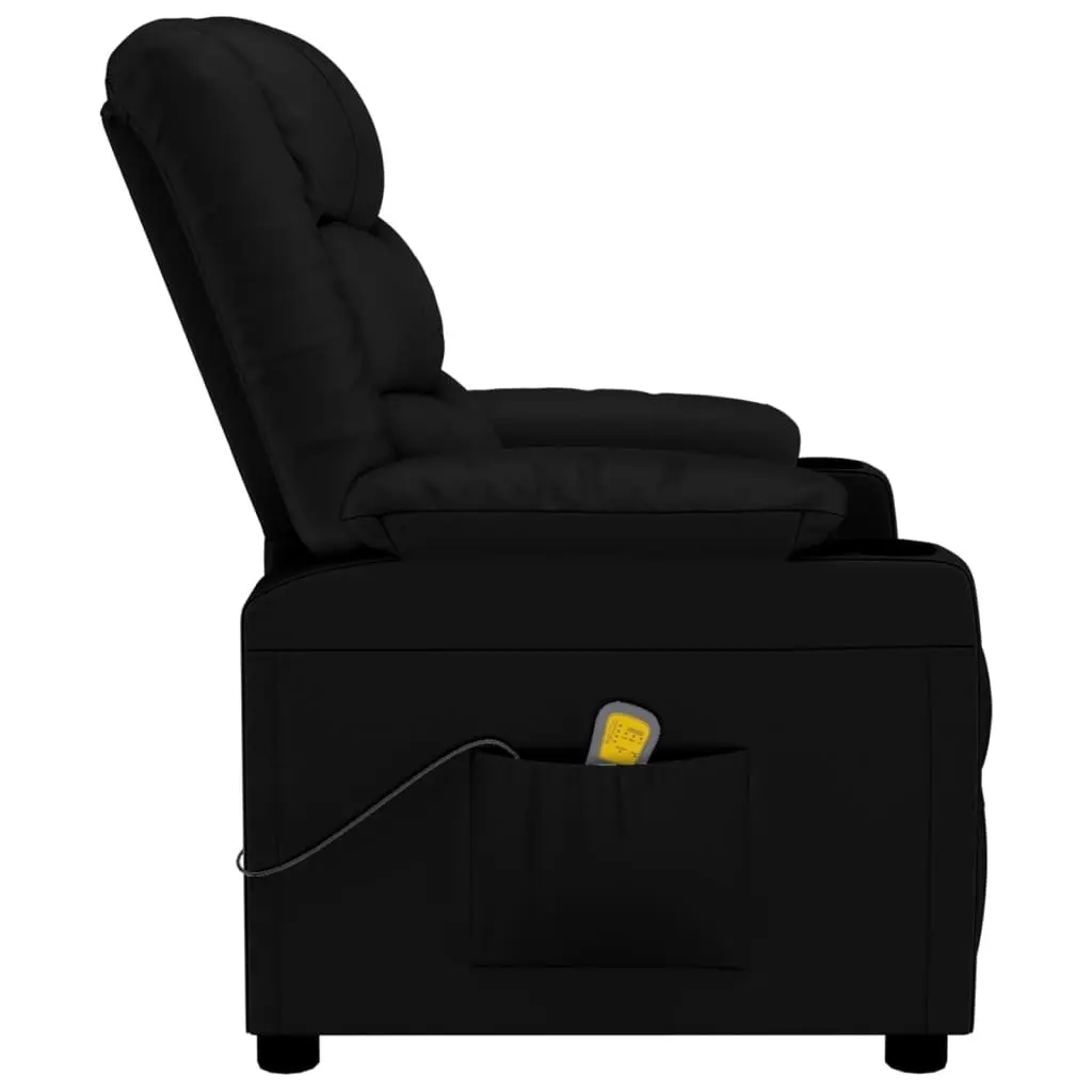 Massage Chair Black Faux Leather 348049