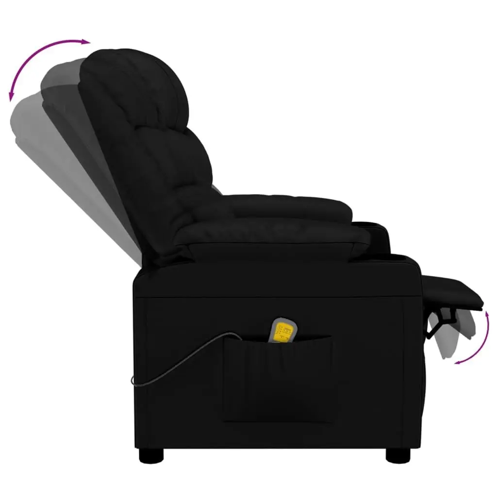 Massage Chair Black Faux Leather 348049