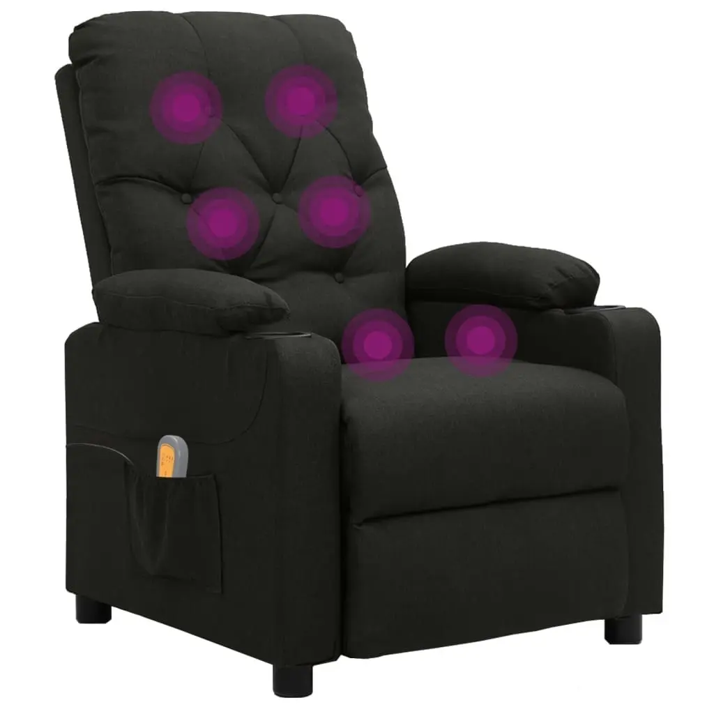 Massage Chair Black Fabric 339114