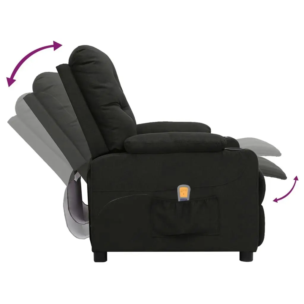 Massage Chair Black Fabric 339114