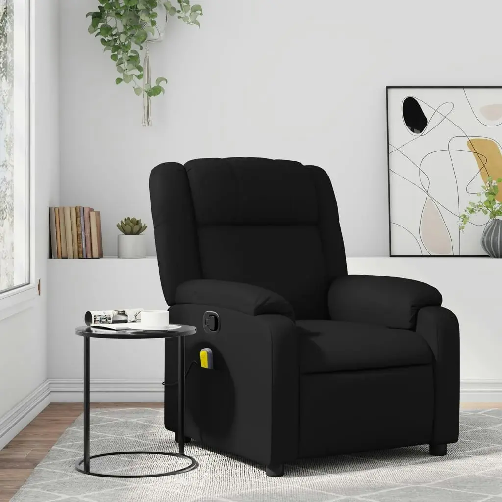 Massage Recliner Chair Black Faux Leather 3206188