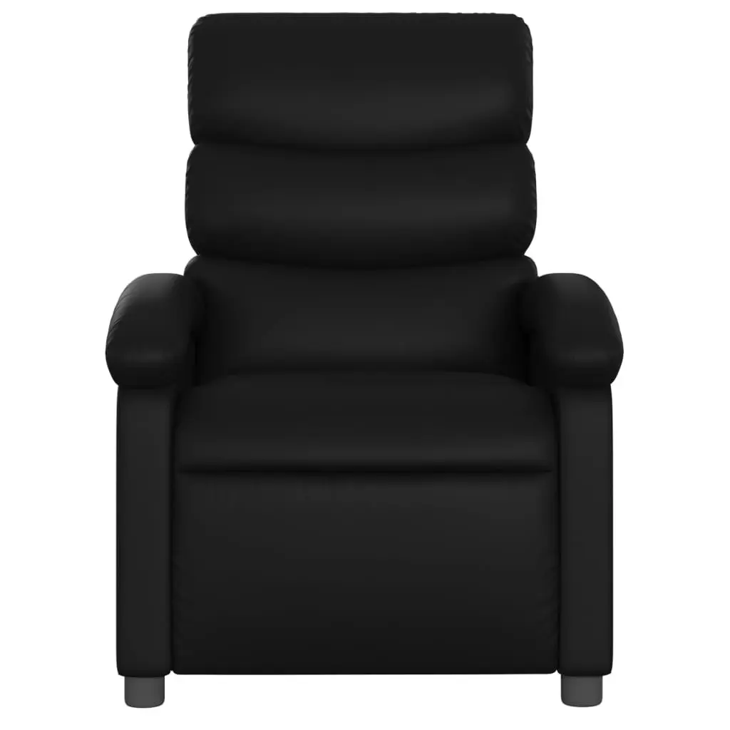 Massage Recliner Chair Black Faux Leather 3205847