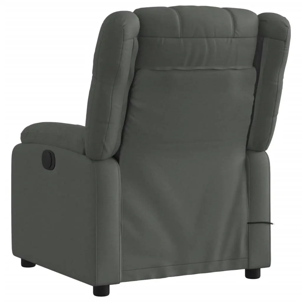 Massage Recliner Chair Dark Grey Fabric 3206206