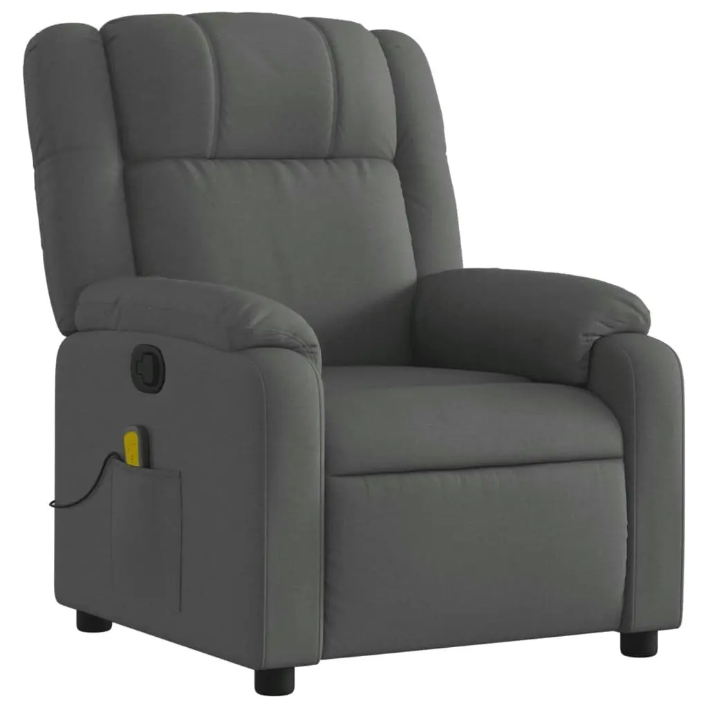 Massage Recliner Chair Dark Grey Fabric 3206206