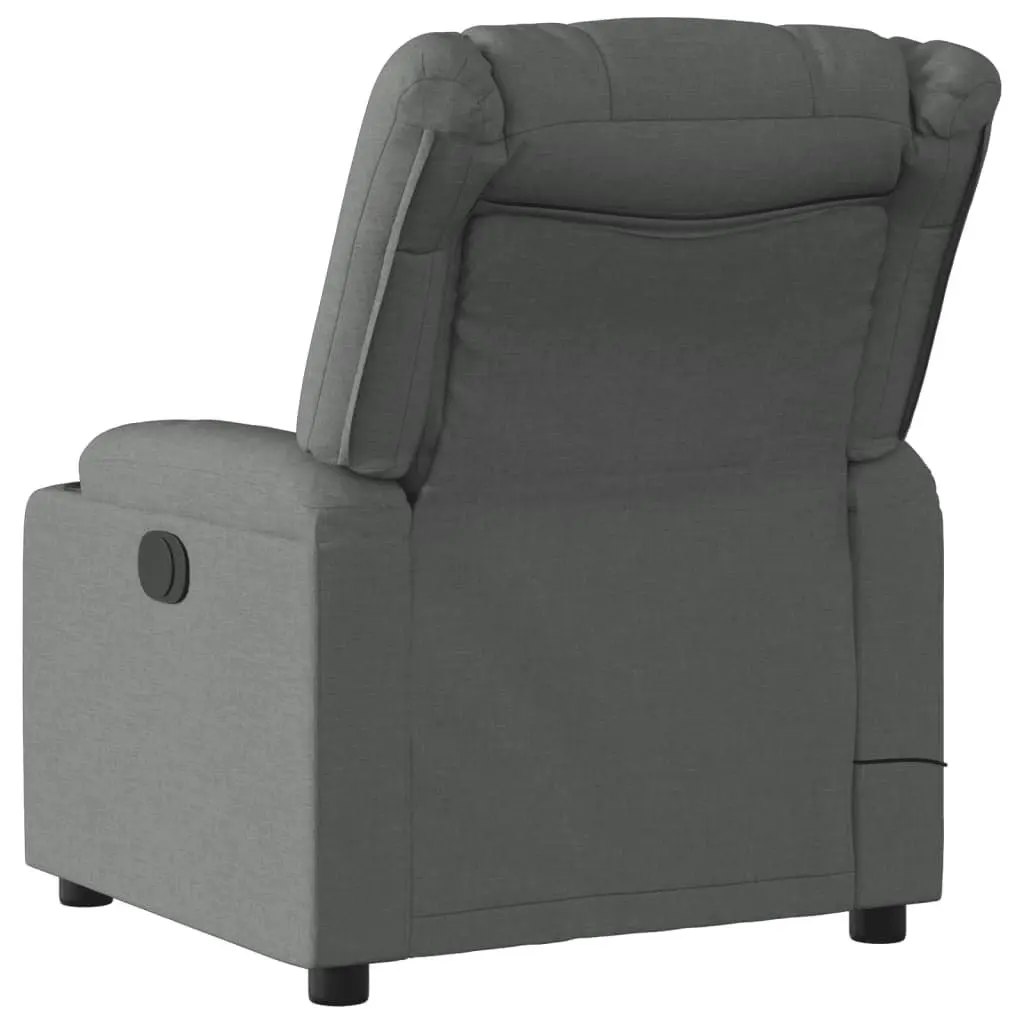 Massage Recliner Chair Dark Grey Fabric 3206892