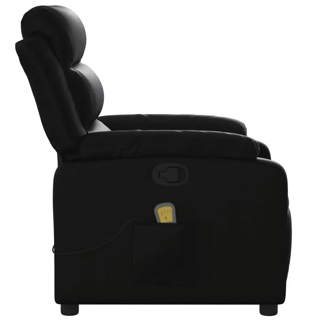 Massage Recliner Chair Black Faux Leather 3206160