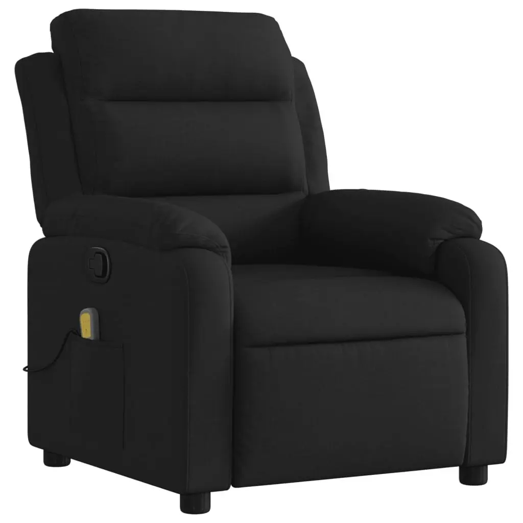 Massage Recliner Chair Black Fabric 3206142