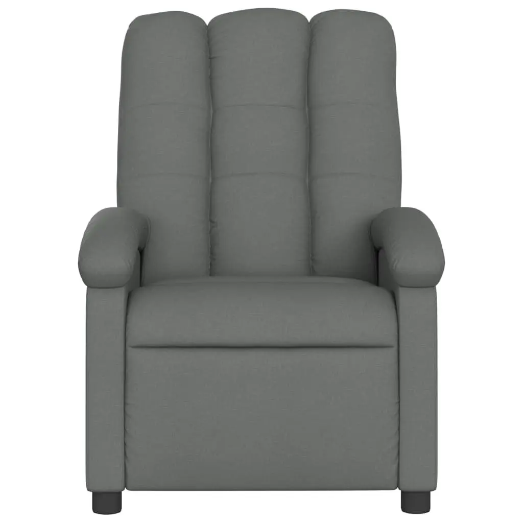 Massage Recliner Chair Dark Grey Fabric 3205869