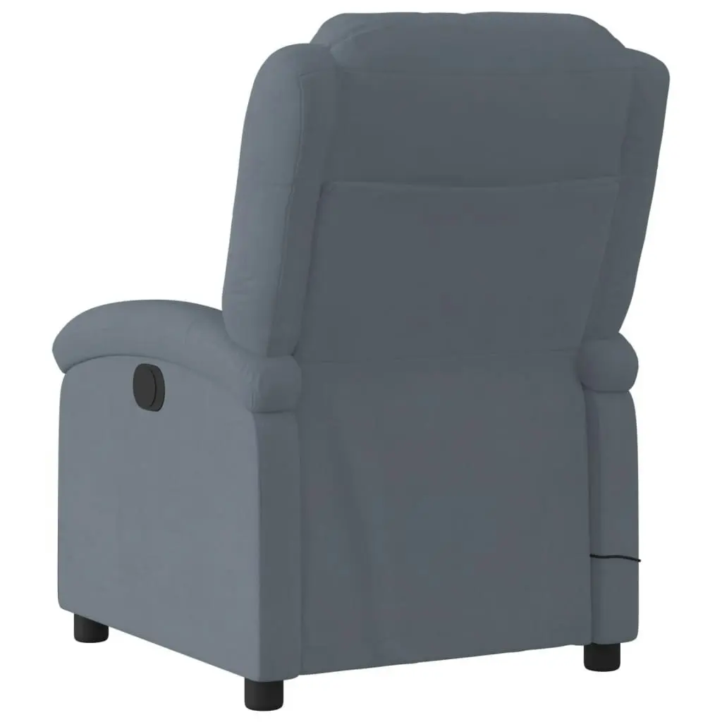 Massage Recliner Chair Dark Grey Velvet 3205953