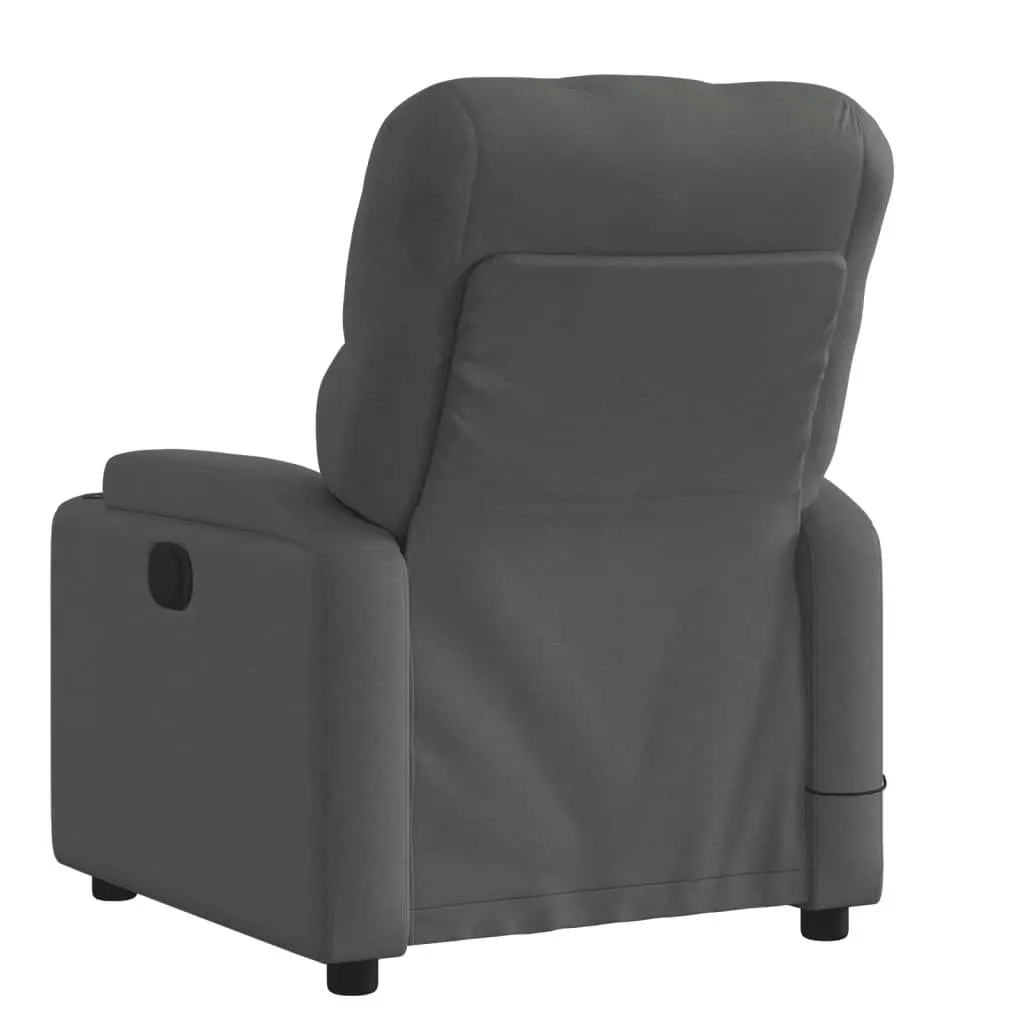 Massage Recliner Chair Dark Grey Fabric 3206065